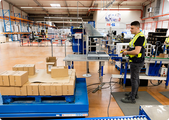 News regarding €200 million financing plan - Person in a warehouse